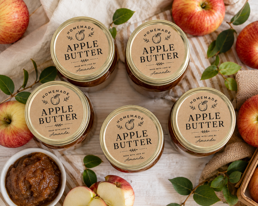 Simple Apple Butter Canning Jar Labels