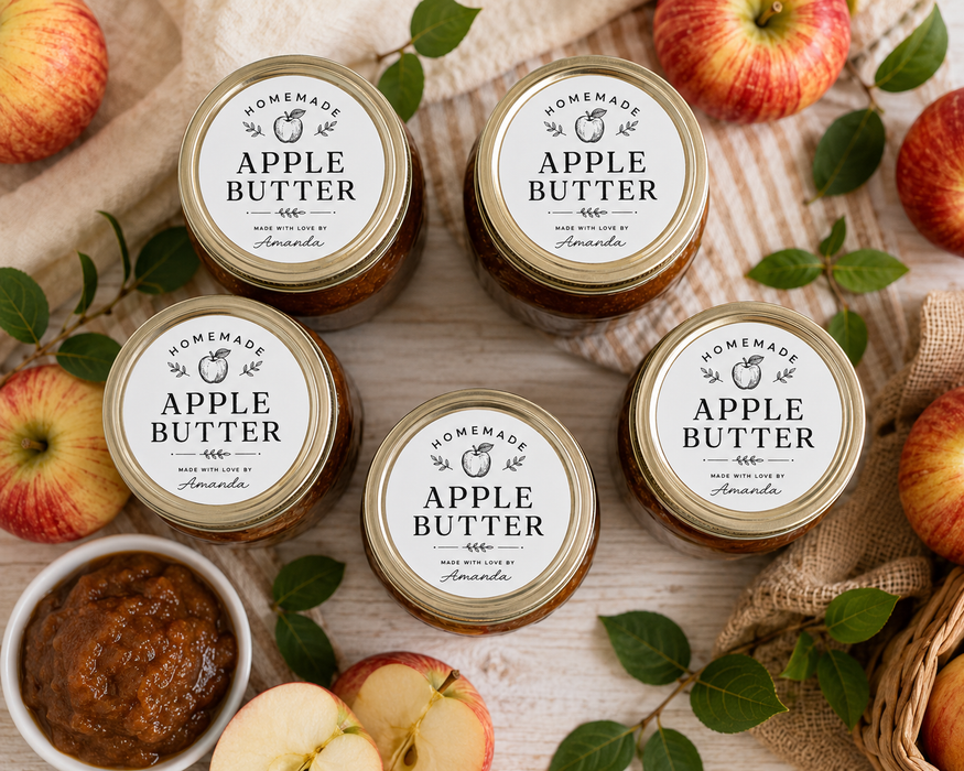 Simple Apple Butter Canning Jar Labels