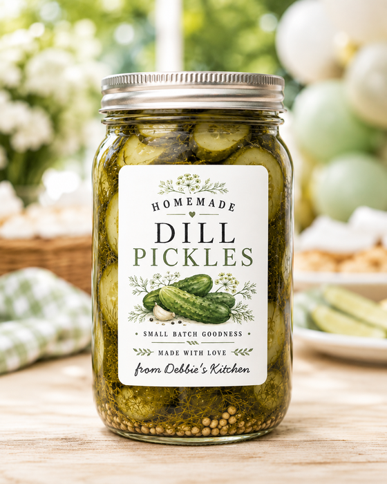 Homemade Dill Pickle Tall Labels
