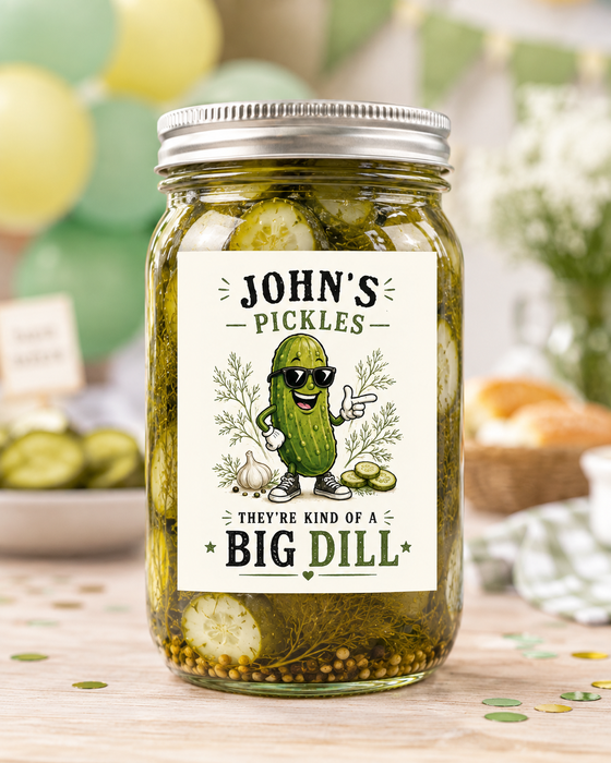 Funny Big Dill Pickle Tall Labels