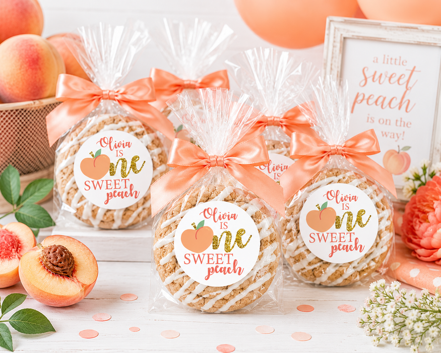 One Sweet Peach Birthday Party Stickers