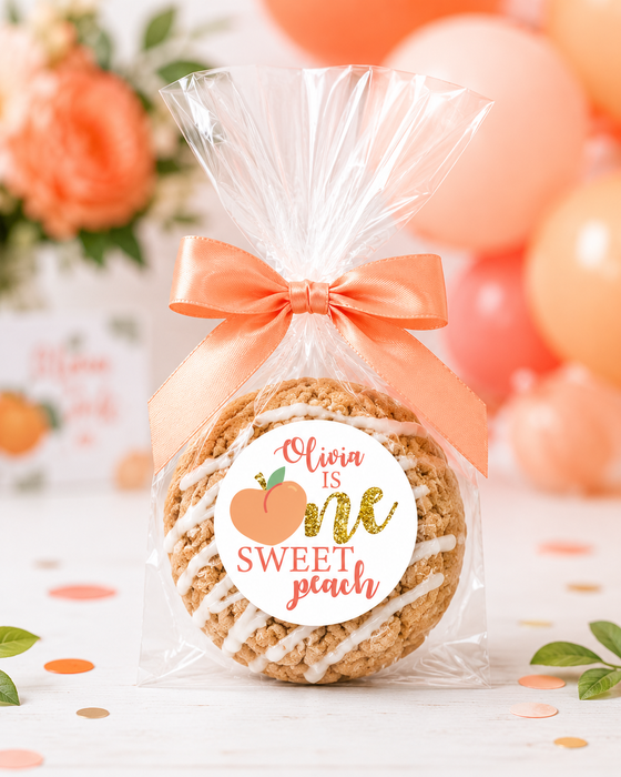 One Sweet Peach Birthday Party Stickers