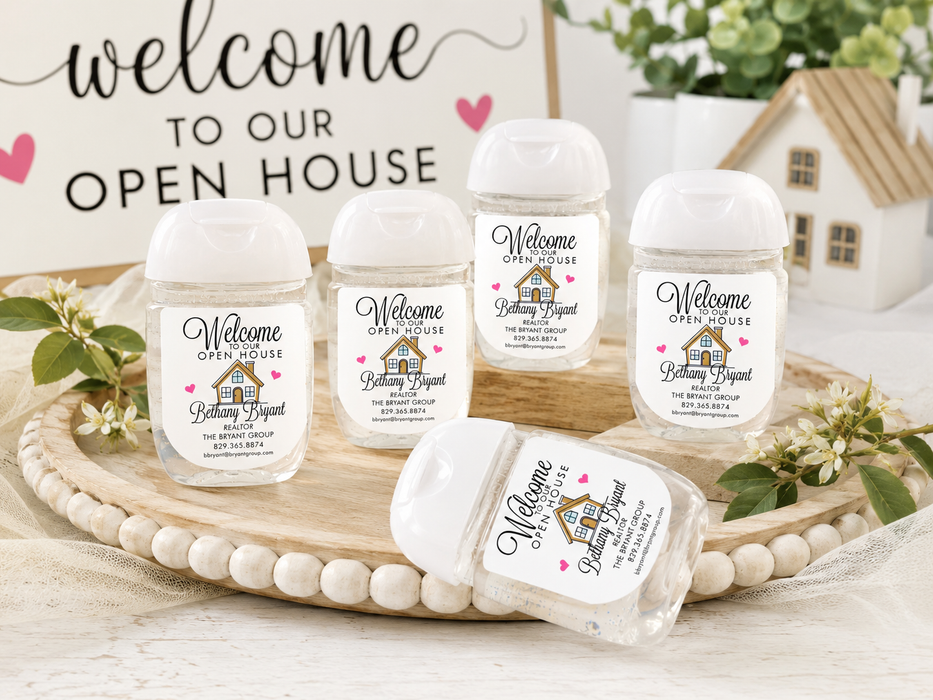 Open House Realtor Hand Sanitizer Stickers