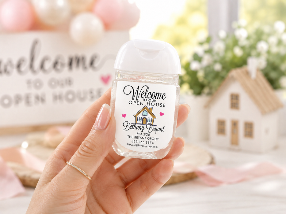 Open House Realtor Hand Sanitizer Stickers