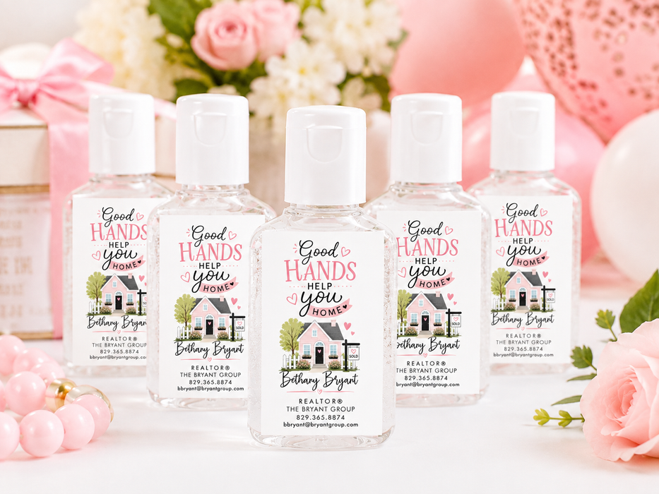 Good Hands Realtor Hand Sanitizer Stickers