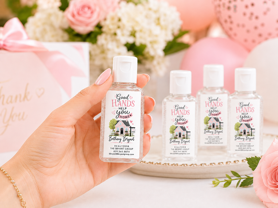 Good Hands Realtor Hand Sanitizer Stickers