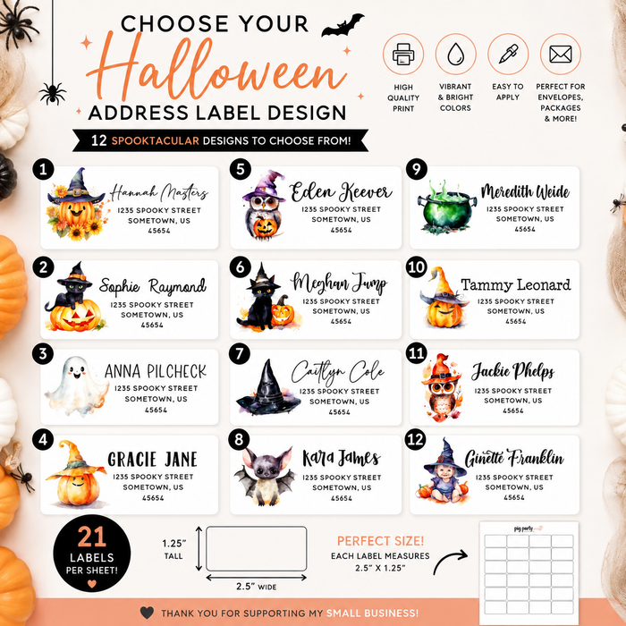 Halloween Return Address Stickers