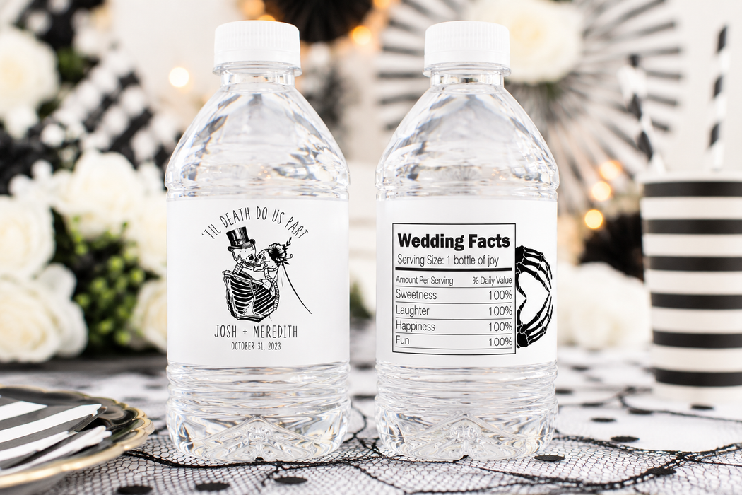 Death Do Us Part Water Bottle Labels