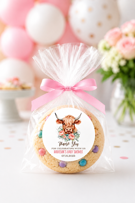 Highland Cow Birthday Stickers