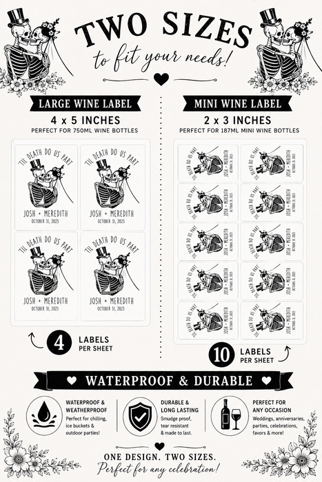 Til Death Do Us Part Wine Labels