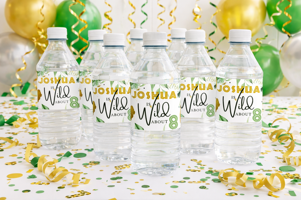 Safari Birthday Water Bottle Labels