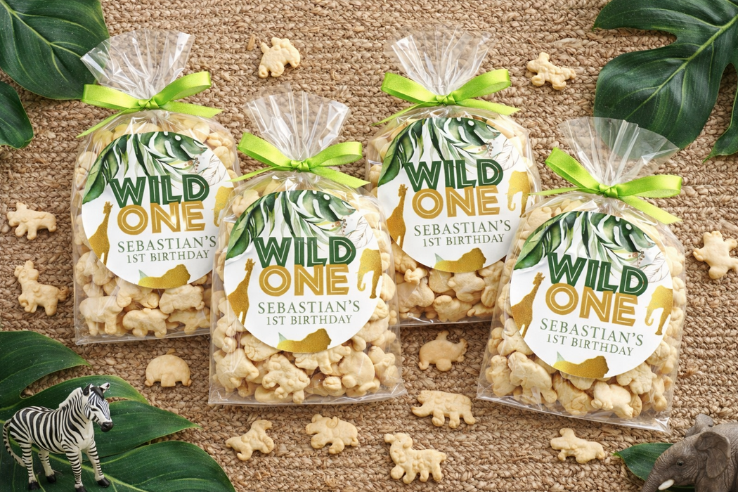 Gold Safari Birthday Party Stickers