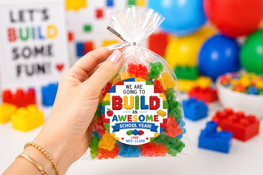 Building Block Back to School Favor Stickers