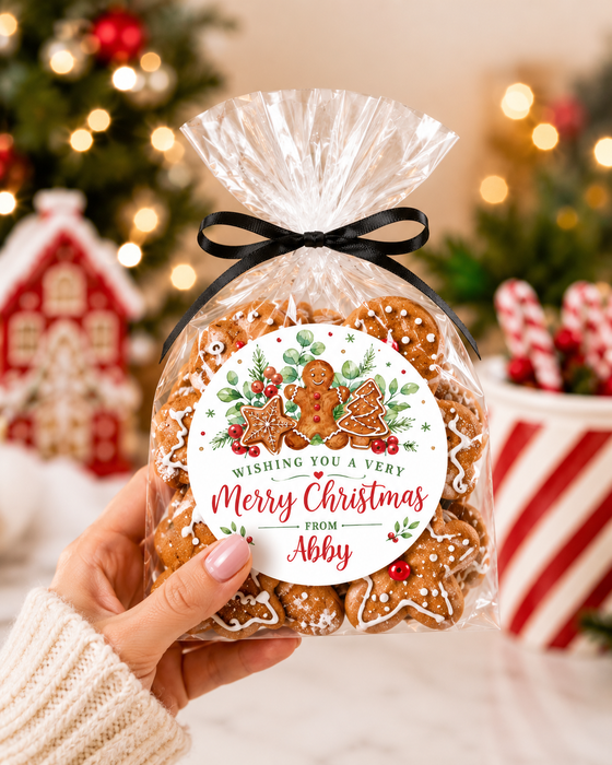 Christmas Gingerbread Cookie Favor Stickers