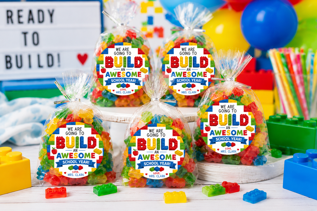 Building Block Back to School Favor Stickers
