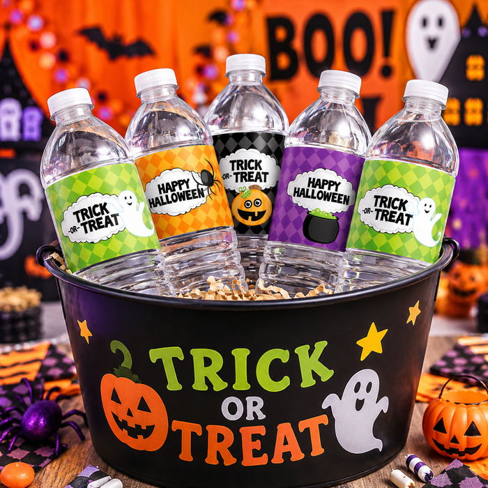 Printable Halloween Party Bottle Wraps