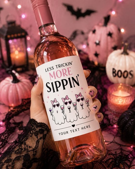 SHEET Faced Halloween Wine Labels