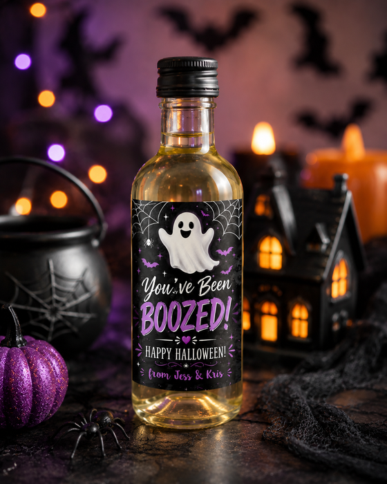 You've Been BOOZED Halloween Wine Labels