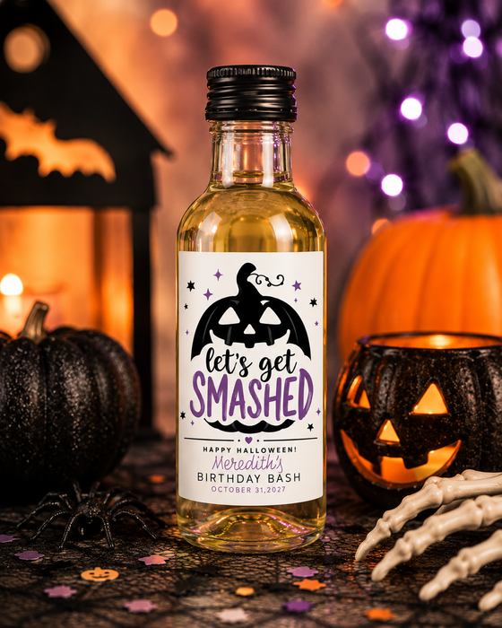 Let's Get Smashed Halloween Wine Labels