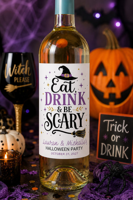 Halloween Party Wine Labels
