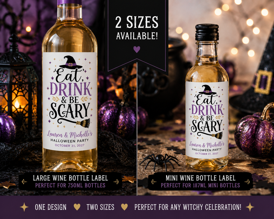 Halloween Party Wine Labels