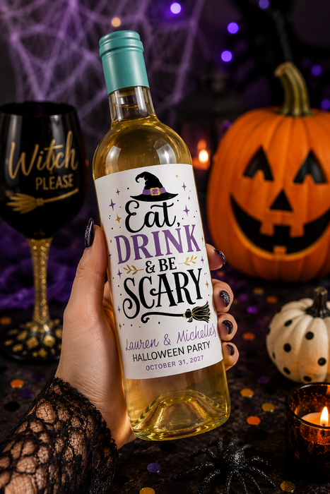 Halloween Party Wine Labels