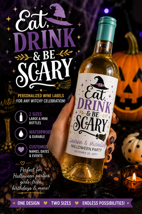 Halloween Party Wine Labels