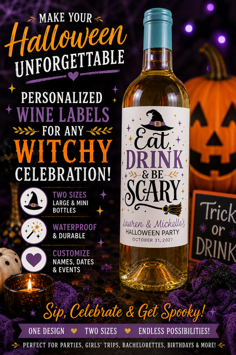 Halloween Party Wine Labels