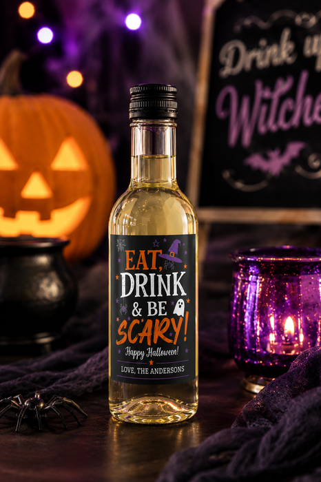Eat Drink & Be Scary Halloween Wine Labels