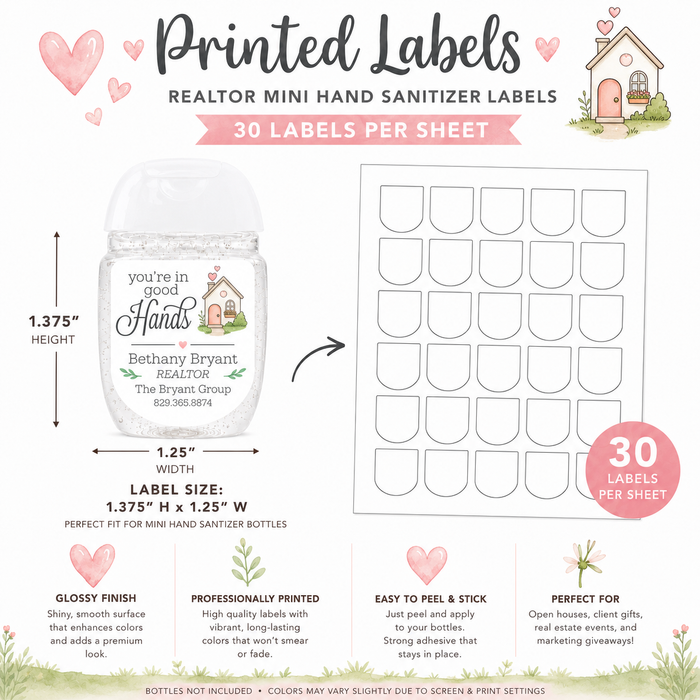 You're in Good Hands Realtor Hand Sanitizer Stickers