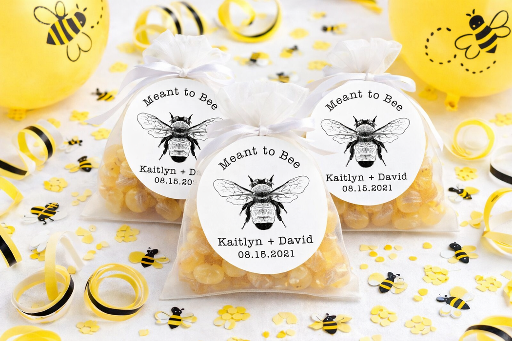 Vintage Meant to Bee Wedding Stickers