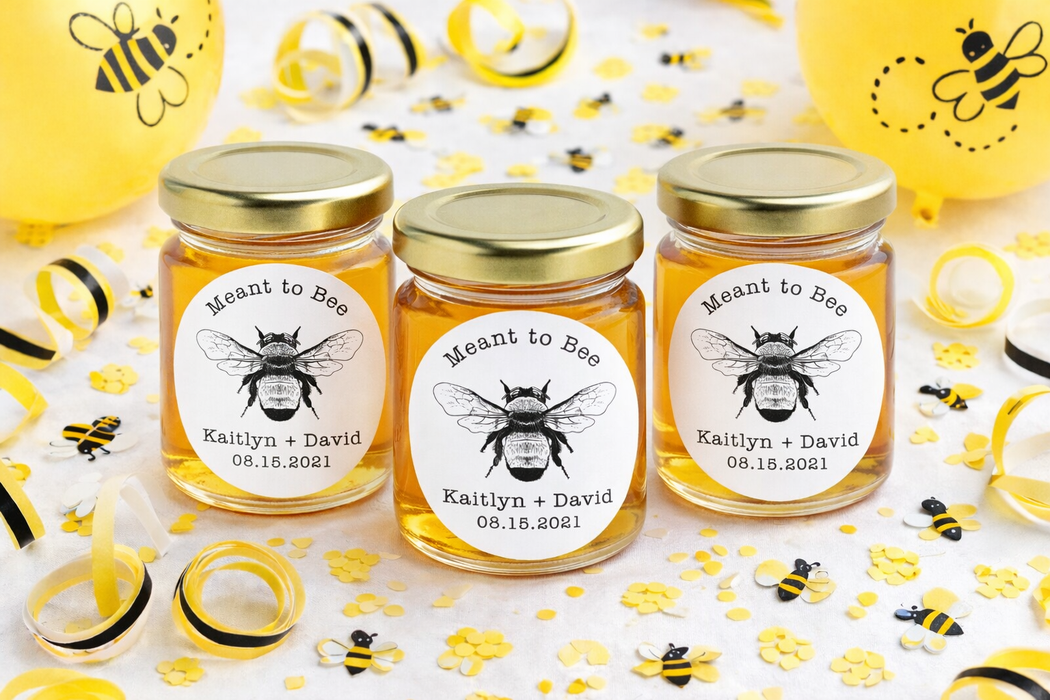 Vintage Meant to Bee Wedding Stickers