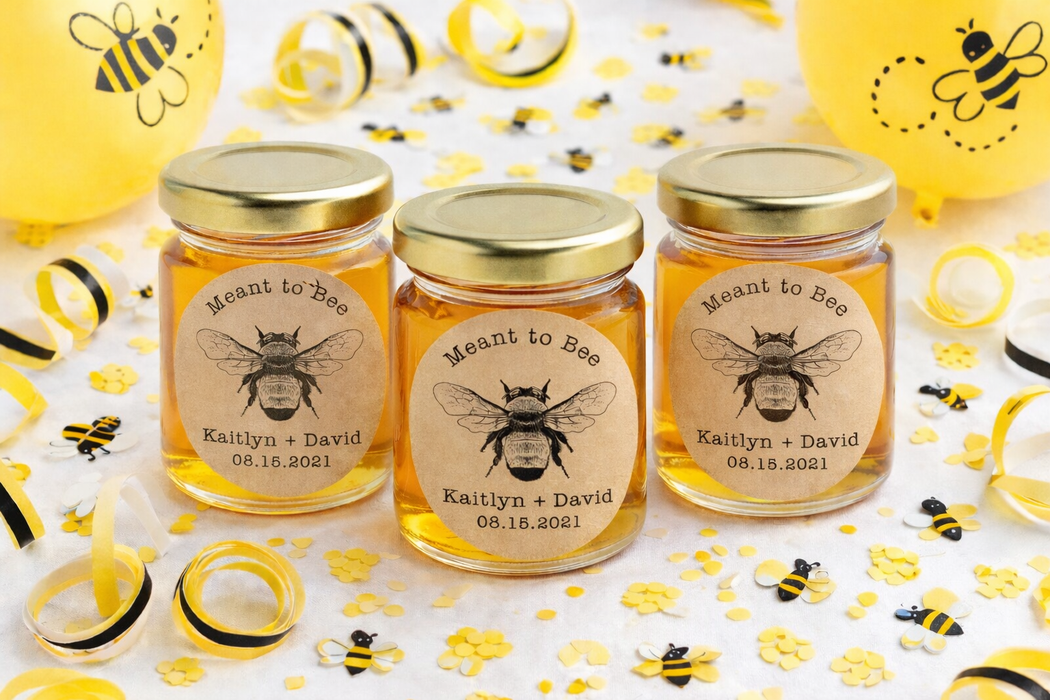 Vintage Meant to Bee Wedding Stickers