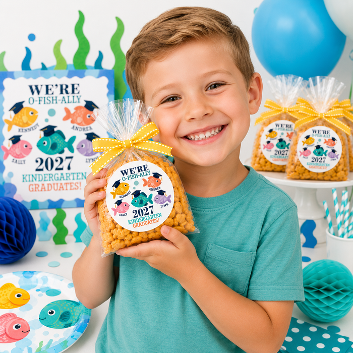 O-Fish-Ally Kindergarten Graduation Stickers