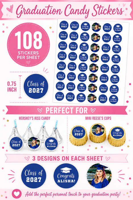 Graduation Photo Candy Stickers