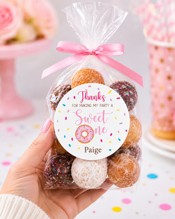 Donut Sweet One Birthday Party Stickers