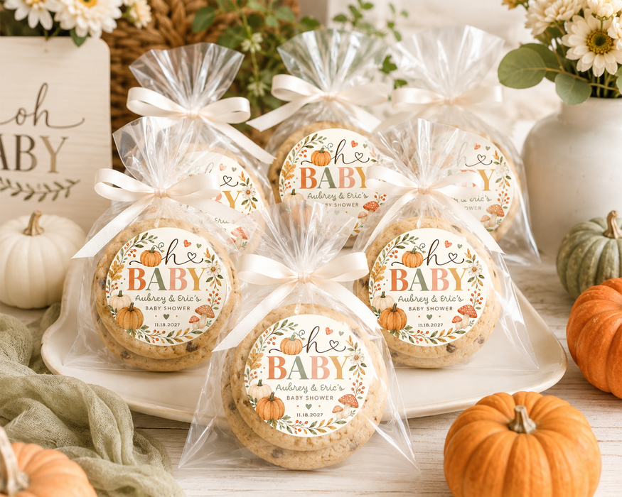 Oh Baby Pumpkin Baby Shower Favor Stickers