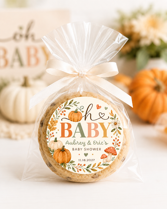 Oh Baby Pumpkin Baby Shower Favor Stickers