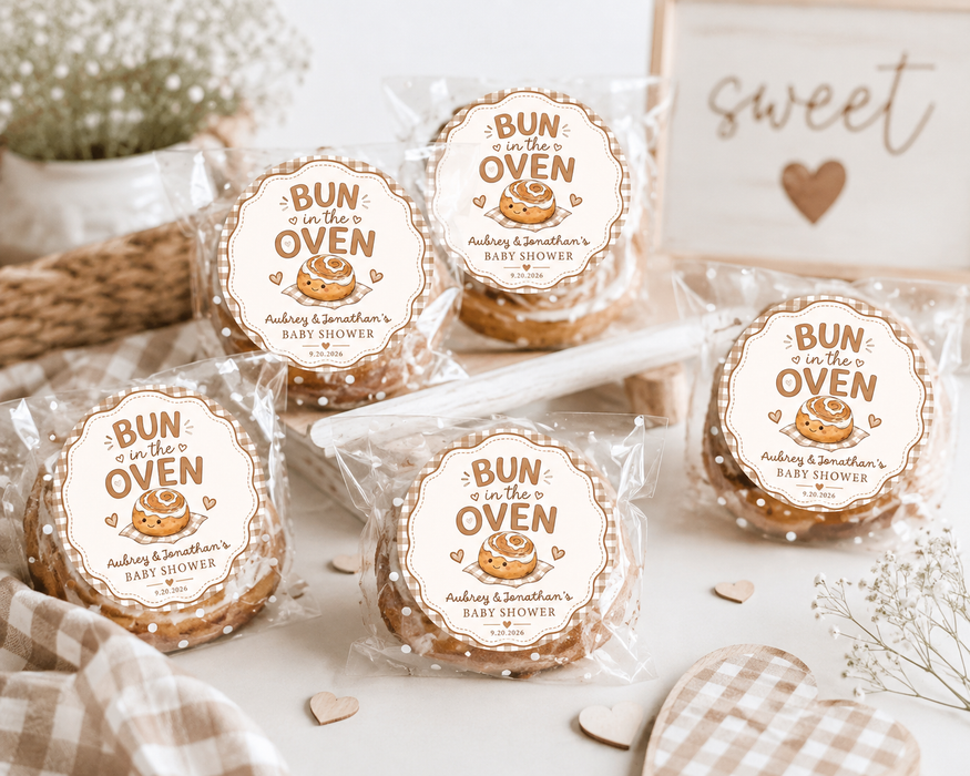 Bun in the Oven Baby Shower Favor Stickers