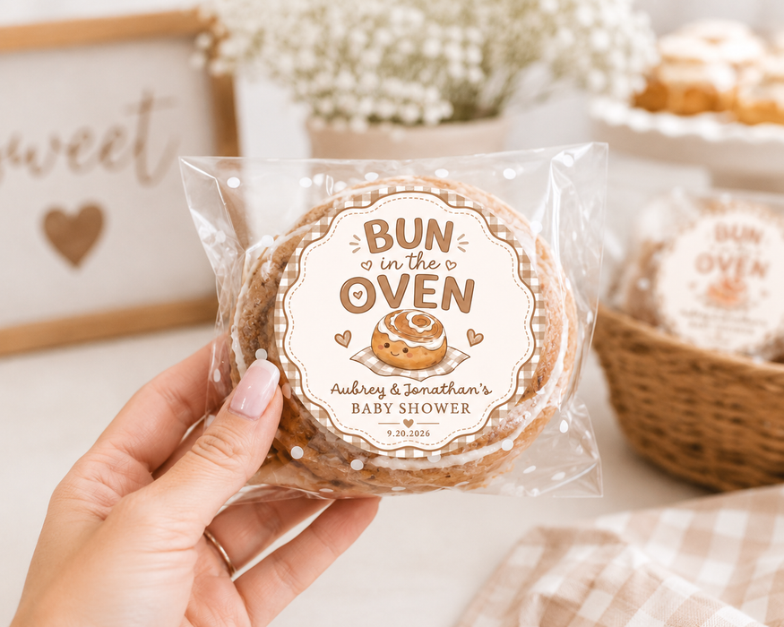 Bun in the Oven Baby Shower Favor Stickers