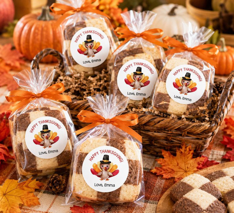 Happy Thanksgiving Turkey Favor Labels