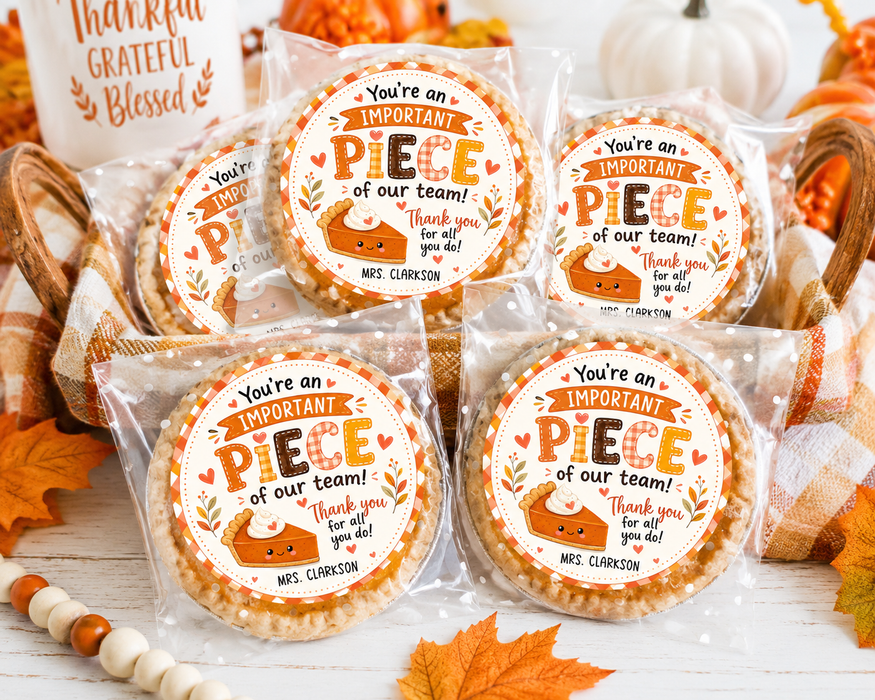 Piece of Our Team Thanksgiving Teacher Gift Stickers