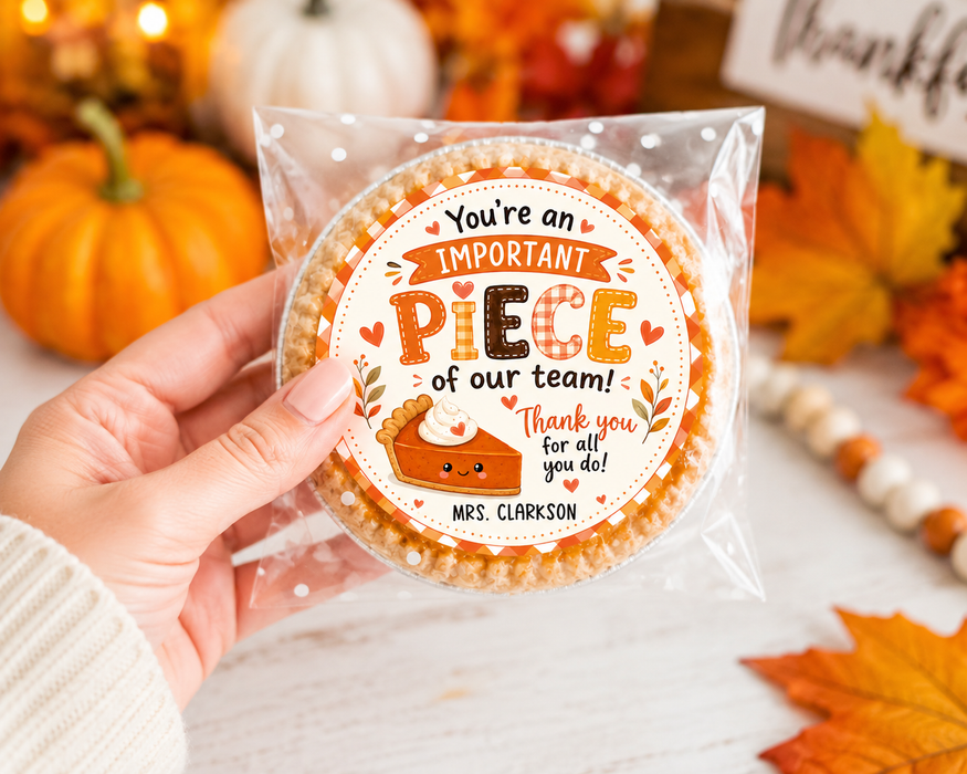 Piece of Our Team Thanksgiving Teacher Gift Stickers