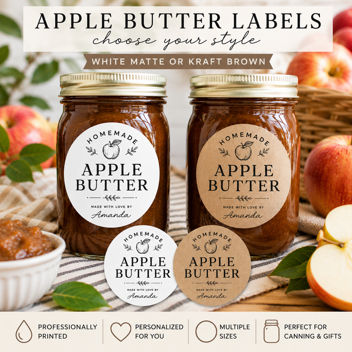 Simple Apple Butter Canning Jar Labels