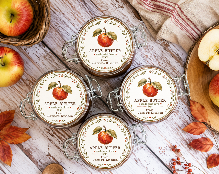 Apple Butter Farmhouse Canning Jar Labels