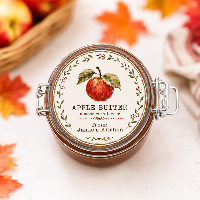 Apple Butter Farmhouse Canning Jar Labels
