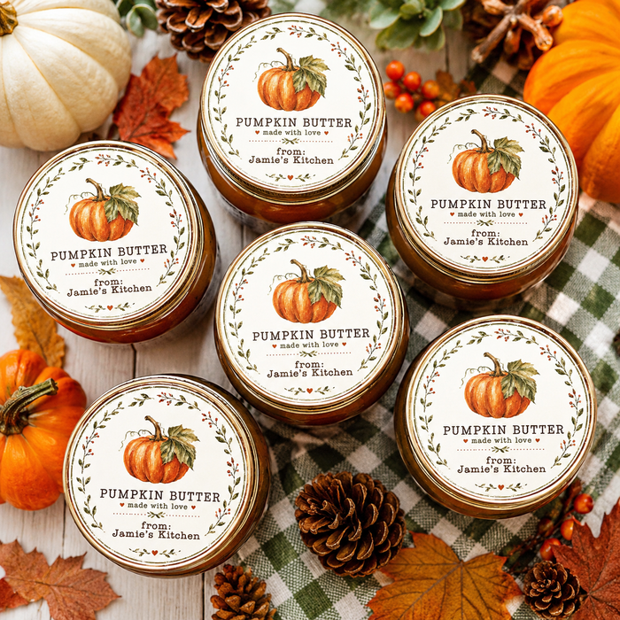 Pumpkin Butter Farmhouse Canning Jar Labels