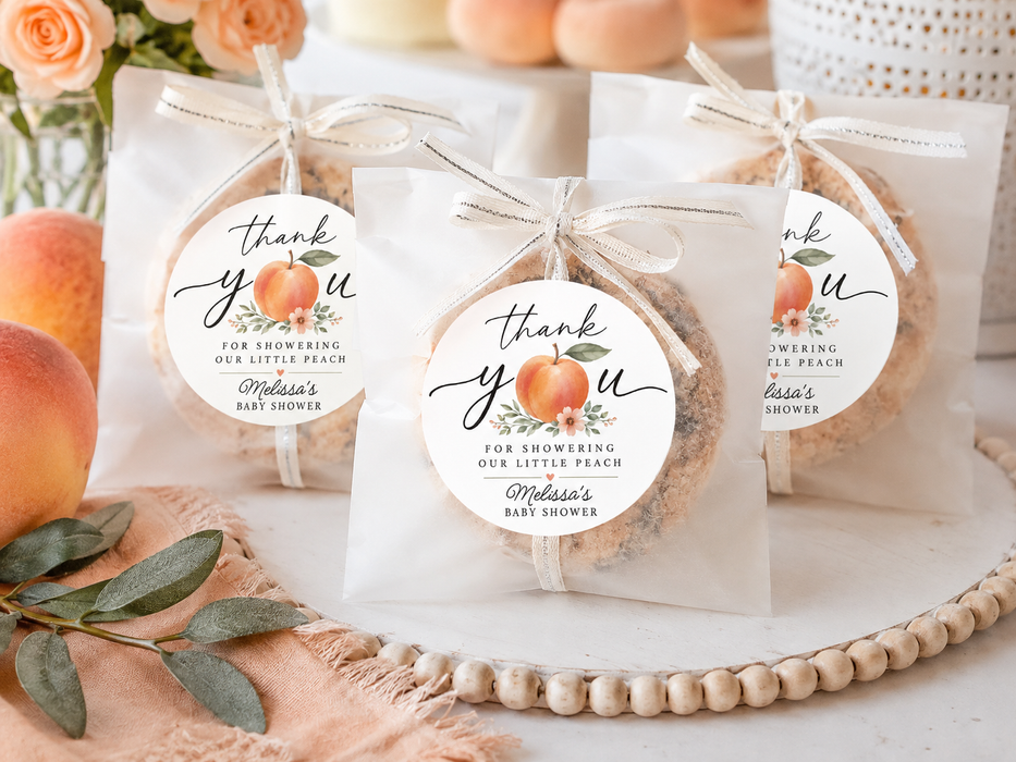 Little Peach Baby Shower Stickers