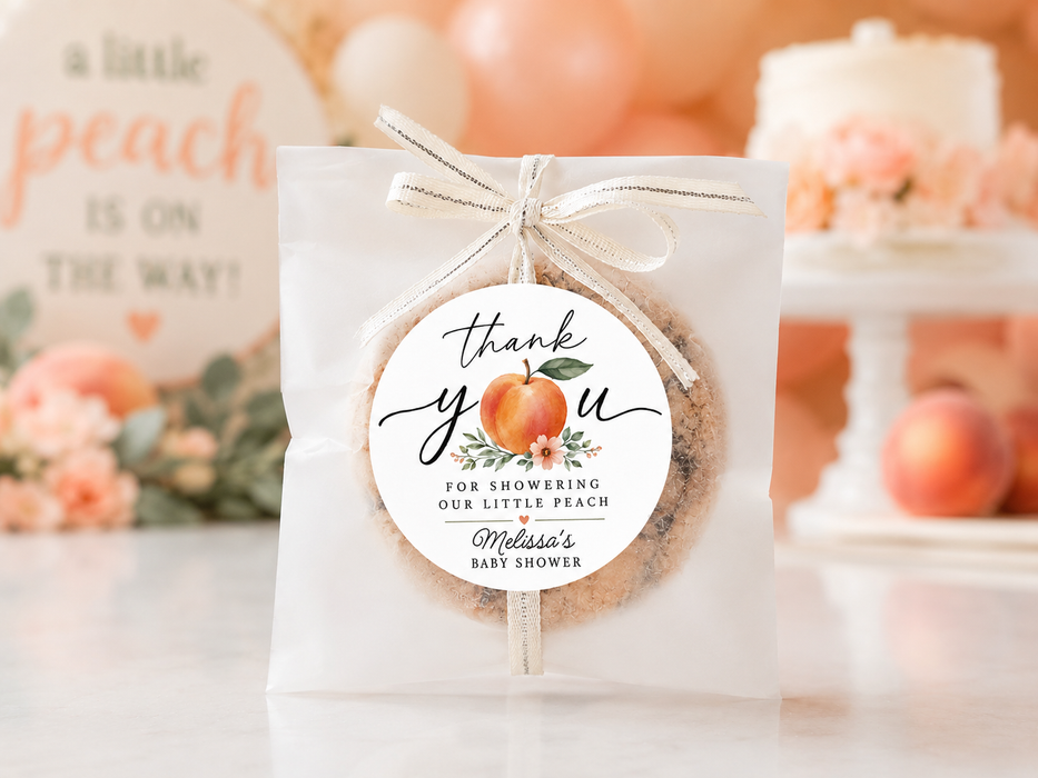 Little Peach Baby Shower Stickers