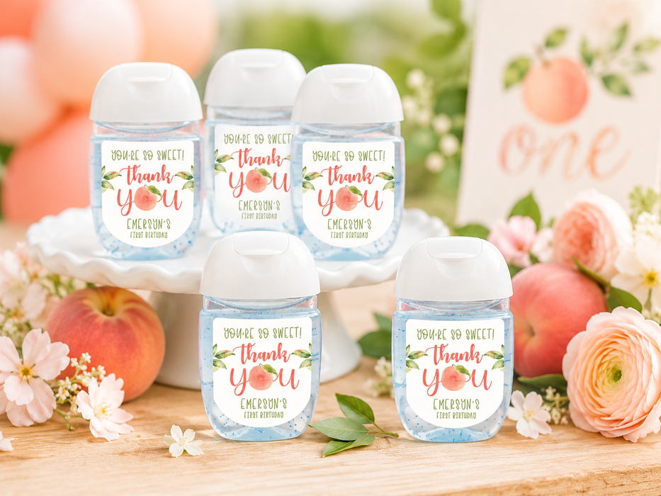 Sweet Peach Hand Sanitizer Label
